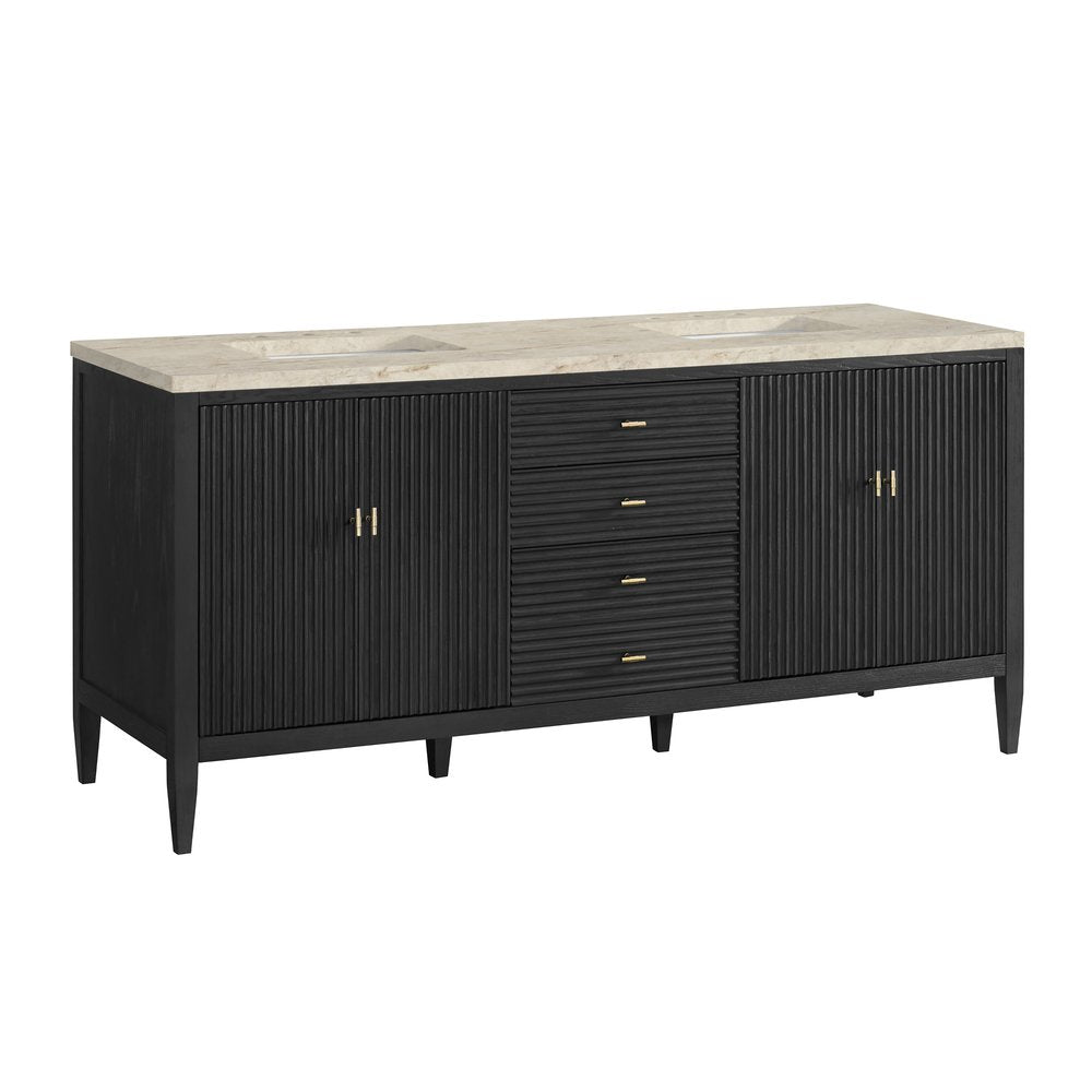James Martin - Myrrin 72" Vanity, Carbon Oak, w/ 3 CM Tajnar Eclos Top - 485-V72-CBO-3TJR view 10