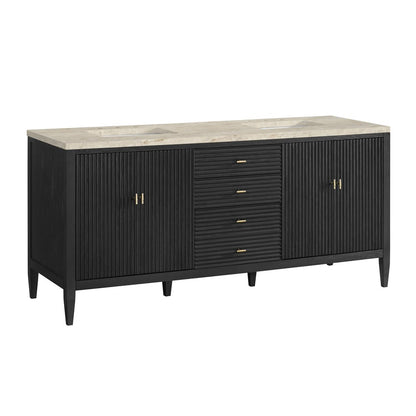 James Martin - Myrrin 72" Vanity, Carbon Oak, w/ 3 CM Tajnar Eclos Top - 485-V72-CBO-3TJR view 10