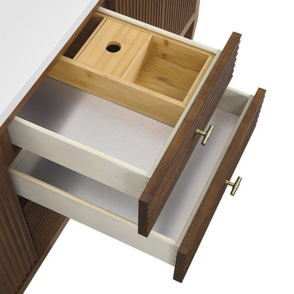 James Martin - Myrrin 72" Vanity, Mid Century Walnut, w/ 3 CM Phantome Eclos Top - 485-V72-WLT-3PHT view 13