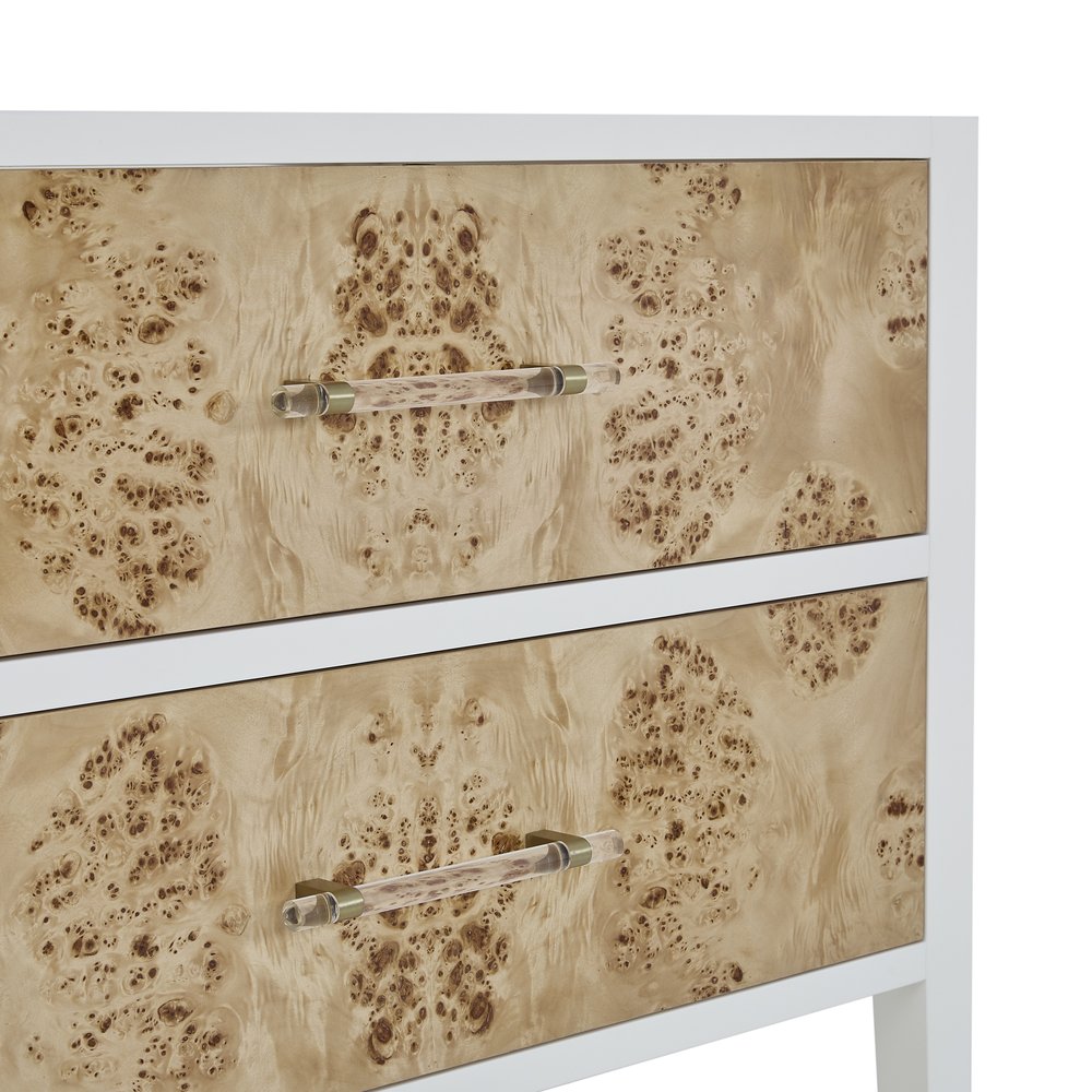 James Martin - Olena 36" Single Vanity, Light Mappa Burl and Polished White - D804-V36-LMB view 7