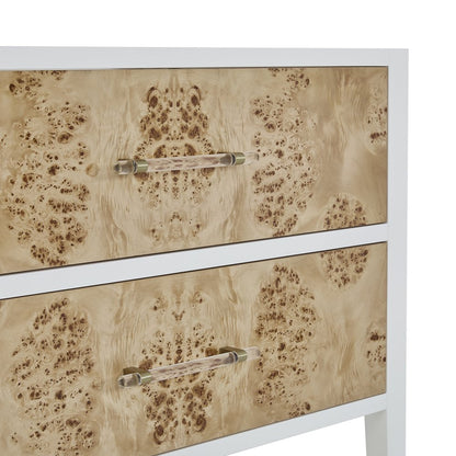 James Martin - Olena 36" Single Vanity, Light Mappa Burl and Polished White - D804-V36-LMB view 7