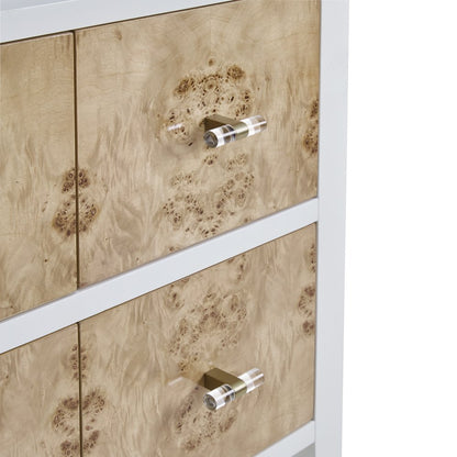 James Martin - Olena 48" Single Vanity, Light Mappa Burl and Polished White - D804-V48-LMB view 7