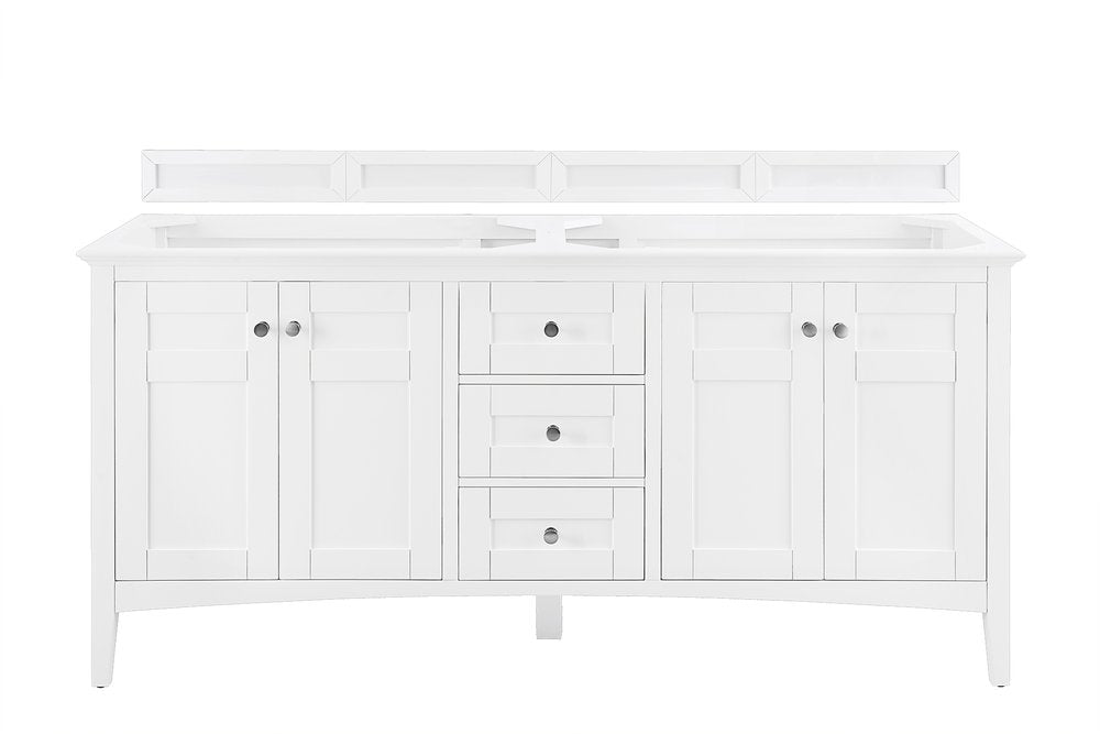 James Martin - Palisades 72" Double Vanity Cabinet, Bright White - 527-V72-BW view 1