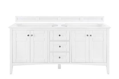 James Martin - Palisades 72" Double Vanity Cabinet, Bright White - 527-V72-BW view 1