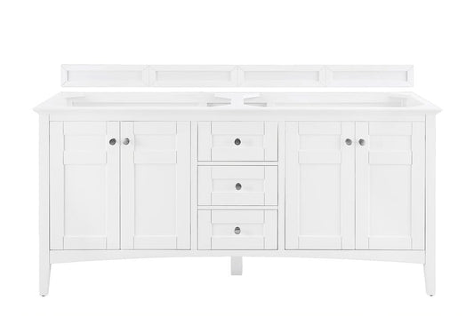 James Martin - Palisades 72" Double Vanity Cabinet, Bright White - 527-V72-BW view 1