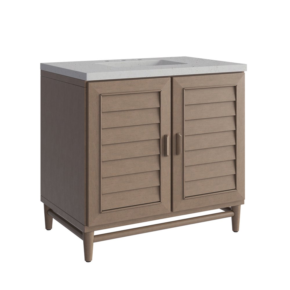 James Martin - Portland 36" Single Vanity Whitewashed Walnut w/ 3 CM Lime Delight Silestone Top - 620-V36-WW-3LDL view 10