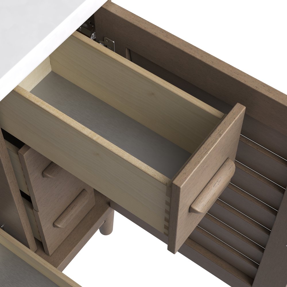 James Martin - Portland 36" Single Vanity Whitewashed Walnut w/ 3 CM Lime Delight Silestone Top - 620-V36-WW-3LDL view 13