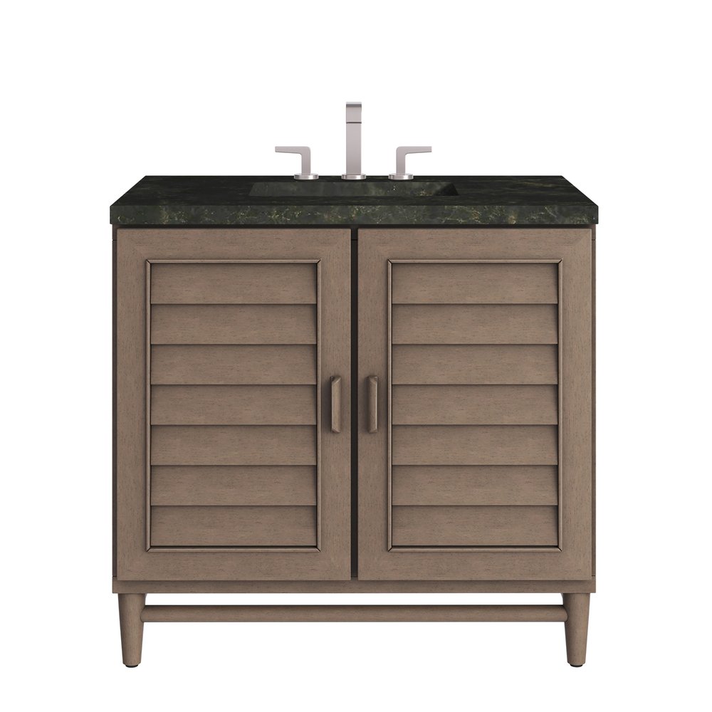 James Martin - Portland 36" Single Vanity, Whitewashed Walnut, w/ 3 CM Phantome Eclos Top - 620-V36-WW-3PHT view 1