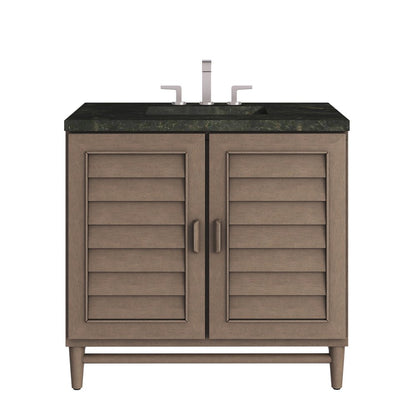 James Martin - Portland 36" Single Vanity, Whitewashed Walnut, w/ 3 CM Phantome Eclos Top - 620-V36-WW-3PHT view 1