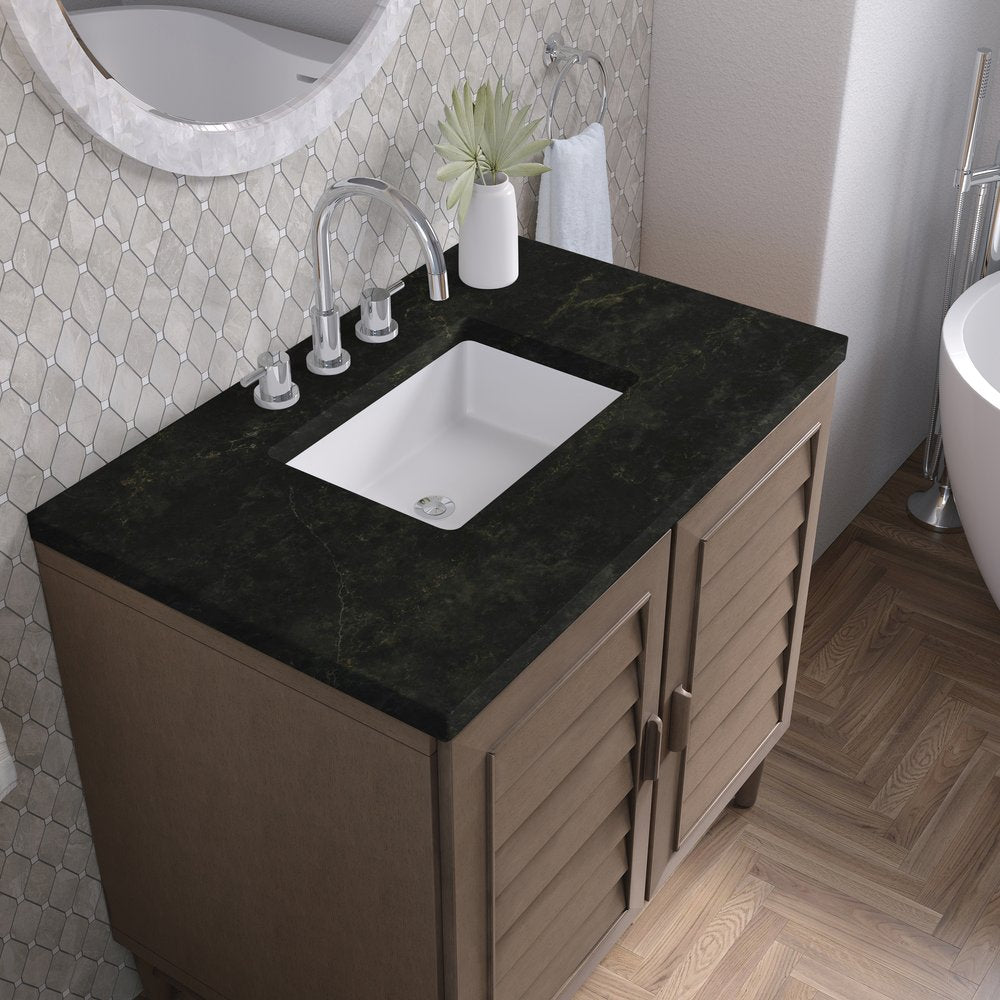 James Martin - Portland 36" Single Vanity, Whitewashed Walnut, w/ 3 CM Phantome Eclos Top - 620-V36-WW-3PHT view 8