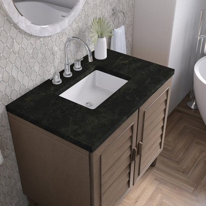 James Martin - Portland 36" Single Vanity, Whitewashed Walnut, w/ 3 CM Phantome Eclos Top - 620-V36-WW-3PHT view 8