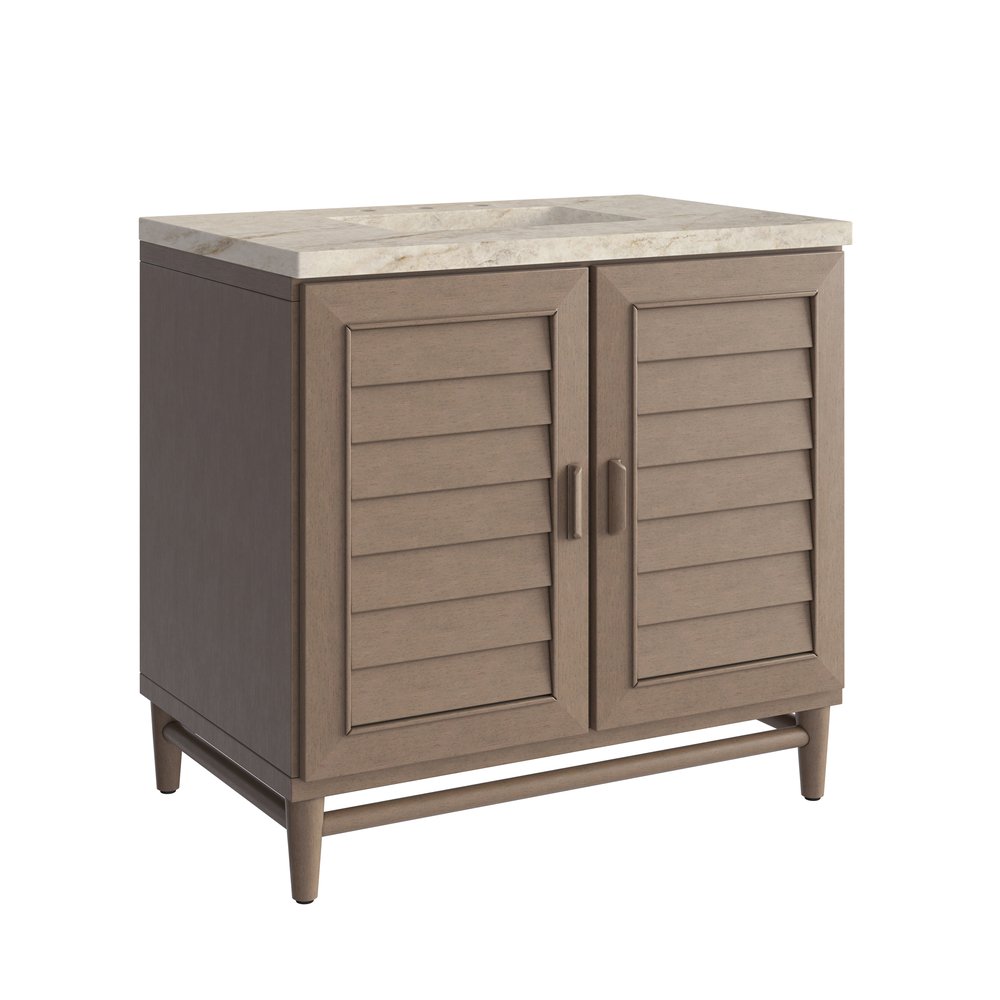 James Martin - Portland 36" Single Vanity, Whitewashed Walnut, w/ 3 CM Tajnar Eclos Top - 620-V36-WW-3TJR view 11