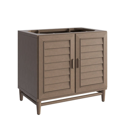 James Martin - Portland 36" Single Vanity Whitewashed Walnut w/ 3 CM White Zeus Silestone Top - 620-V36-WW-3WZ view 2