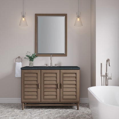 James Martin - Portland 48" Single Vanity Whitewashed Walnut w/ 3 CM Charcoal Soapstone Silestone Top - 620-V48-WW-3CSP view 3