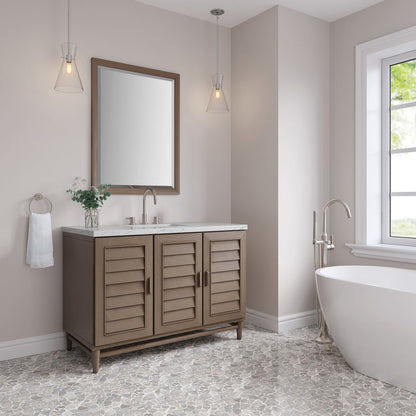 James Martin - Portland 48" Single Vanity Whitewashed Walnut w/ 3 CM Ethereal Noctis Silestone Top w/FreePower Wireless Charger - 620-V48-WW-FENC view 5