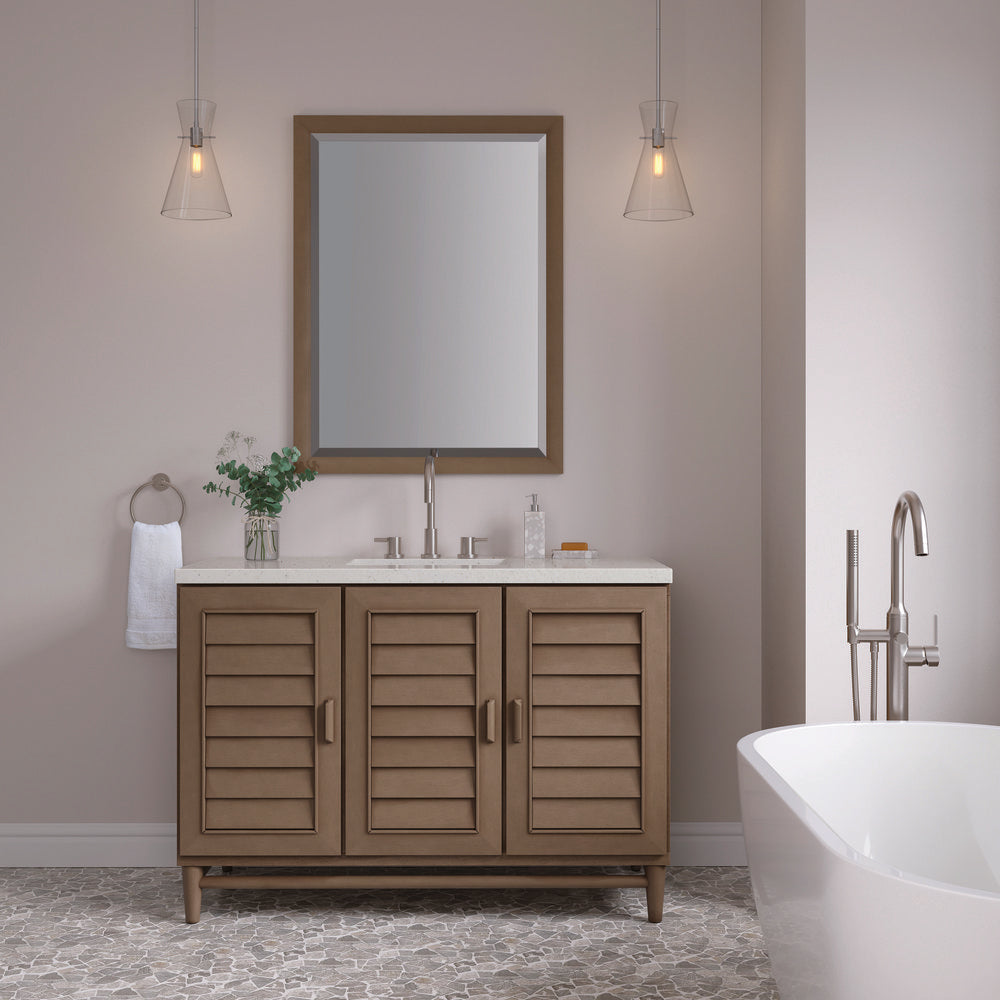 James Martin - Portland 48" Single Vanity Whitewashed Walnut w/ 3 CM Lime Delight Silestone Top - 620-V48-WW-3LDL view 3