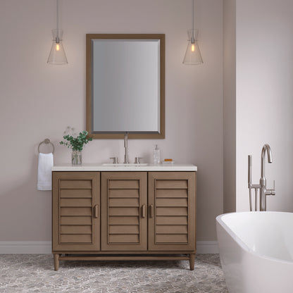 James Martin - Portland 48" Single Vanity Whitewashed Walnut w/ 3 CM Lime Delight Silestone Top - 620-V48-WW-3LDL view 3
