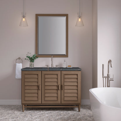 James Martin - Portland 48" Single Vanity Whitewashed Walnut w/ 3 CM Parisien Bleu Silestone Top - 620-V48-WW-3PBL view 3