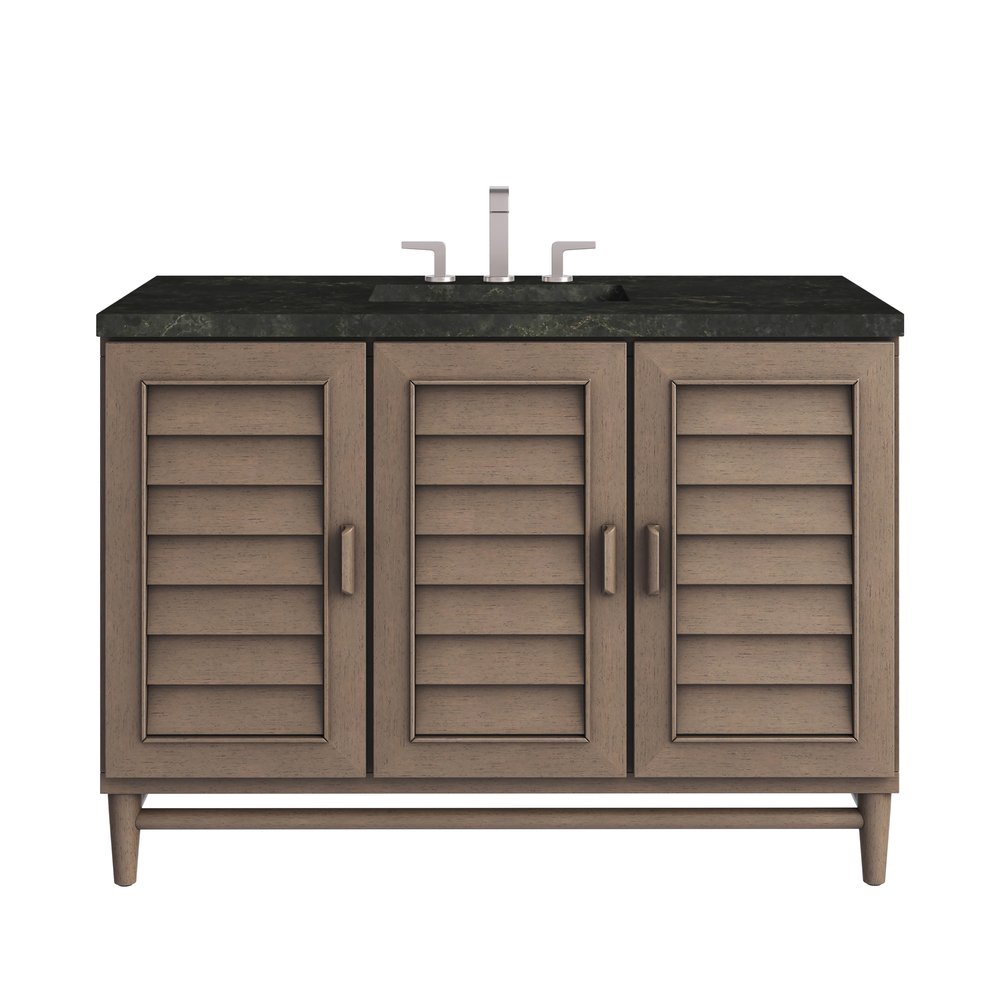 James Martin - Portland 48" Single Vanity, Whitewashed Walnut, w/ 3 CM Phantome Eclos Top - 620-V48-WW-3PHT view 1