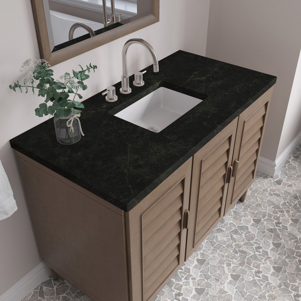 James Martin - Portland 48" Single Vanity, Whitewashed Walnut, w/ 3 CM Phantome Eclos Top - 620-V48-WW-3PHT view 8