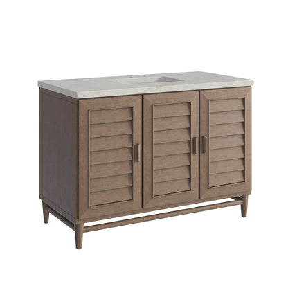 James Martin - Portland 48" Single Vanity, Whitewashed Walnut, w/ 3 CM Siberian Silestone Top - 620-V48-WW-3SFR view 11