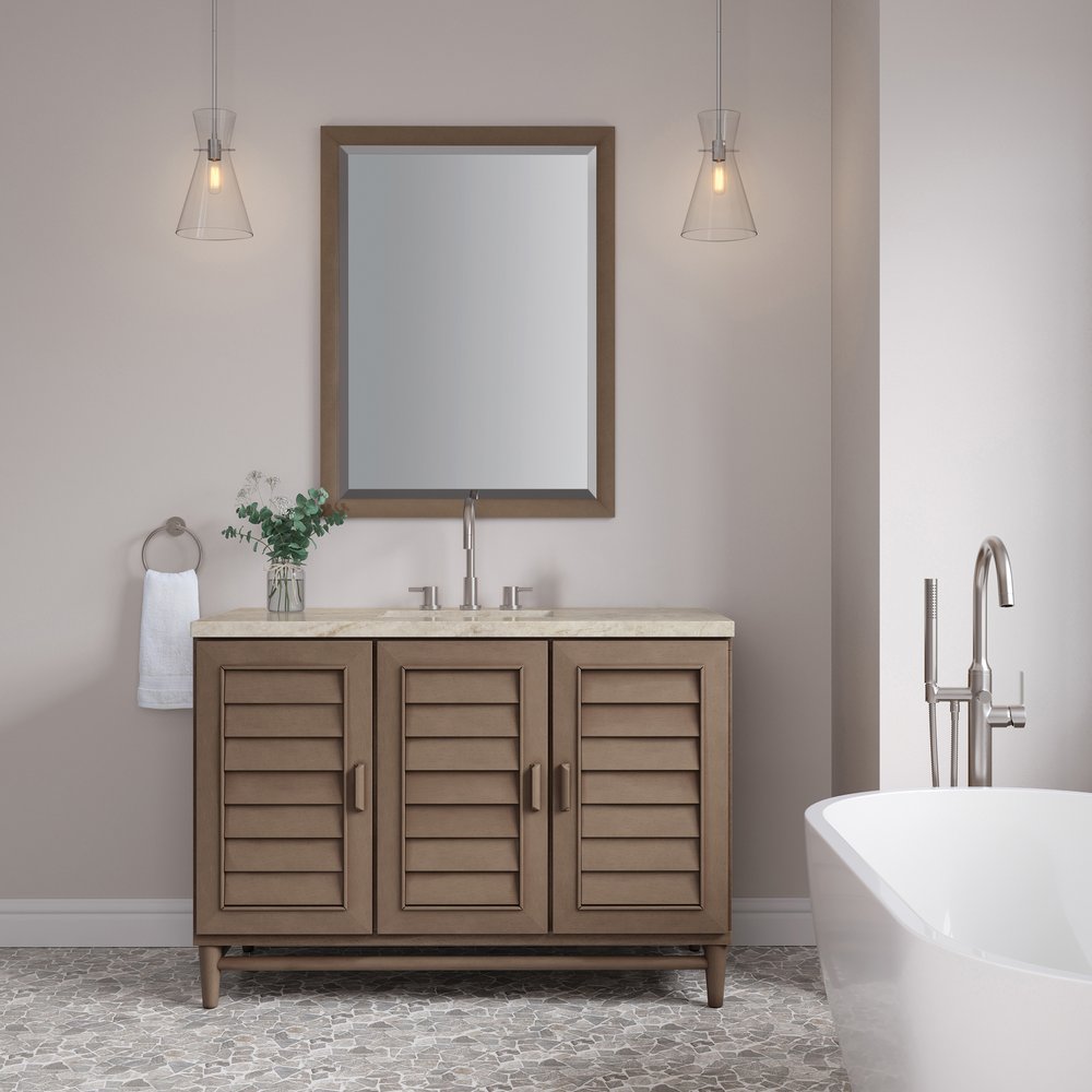 James Martin - Portland 48" Single Vanity, Whitewashed Walnut, w/ 3 CM Tajnar Eclos Top - 620-V48-WW-3TJR view 3