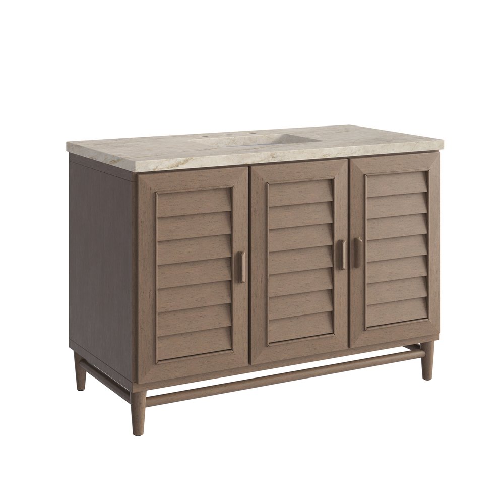 James Martin - Portland 48" Single Vanity, Whitewashed Walnut, w/ 3 CM Tajnar Eclos Top - 620-V48-WW-3TJR view 11
