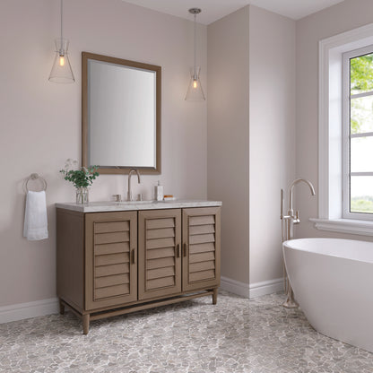 James Martin - Portland 48" Single Vanity Whitewashed Walnut w/ 3 CM Victorian Silver Silestone Top - 620-V48-WW-3VSL view 4