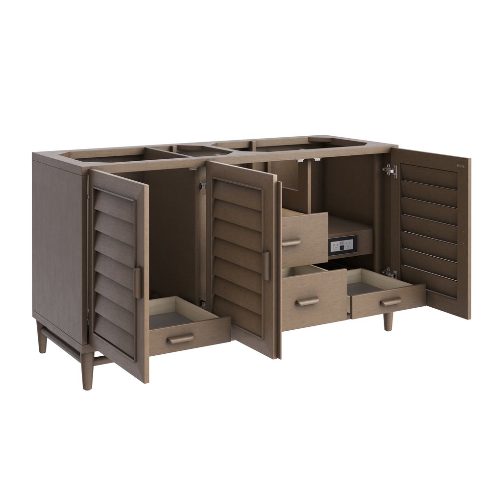James Martin - Portland 60" Double Vanity Cabinet, Whitewashed Walnut - 620-V60D-M-WW view 5