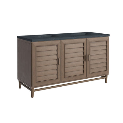 James Martin - Portland 60" Double Vanity Whitewashed Walnut w/ 3 CM Charcoal Soapstone Silestone Top - 620-V60D-WW-3CSP view 12
