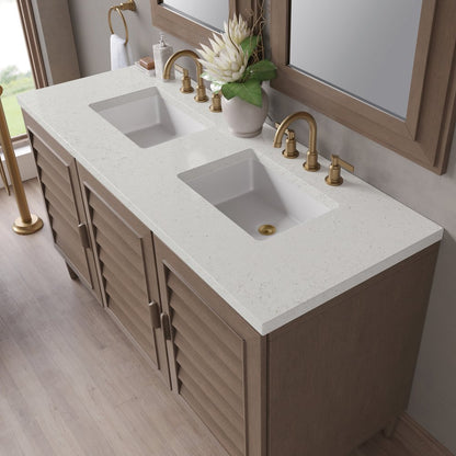 James Martin - Portland 60" Double Vanity Whitewashed Walnut w/ 3 CM Lime Delight Silestone Top - 620-V60D-WW-3LDL view 8
