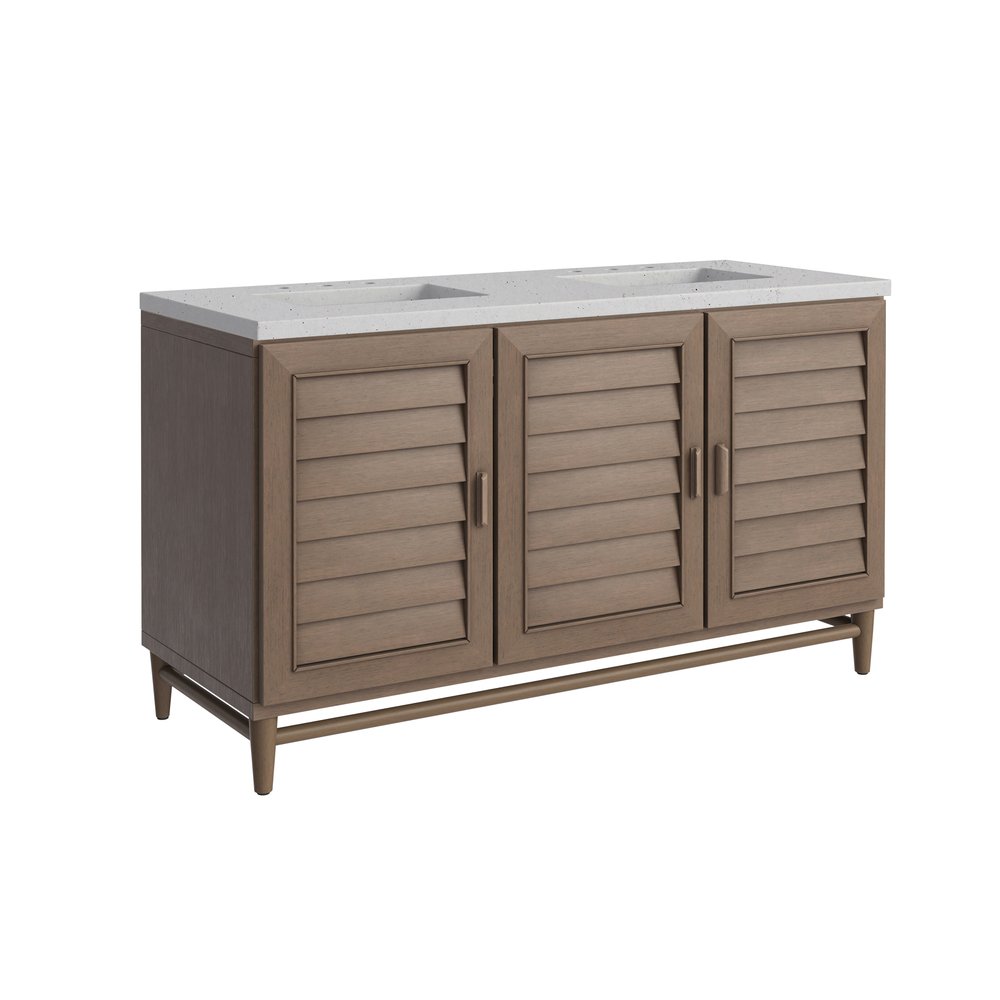 James Martin - Portland 60" Double Vanity Whitewashed Walnut w/ 3 CM Lime Delight Silestone Top - 620-V60D-WW-3LDL view 11