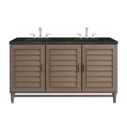 James Martin - Portland 60" Double Vanity, Whitewashed Walnut, w/ 3 CM Phantome Eclos Top - 620-V60D-WW-3PHT view 1