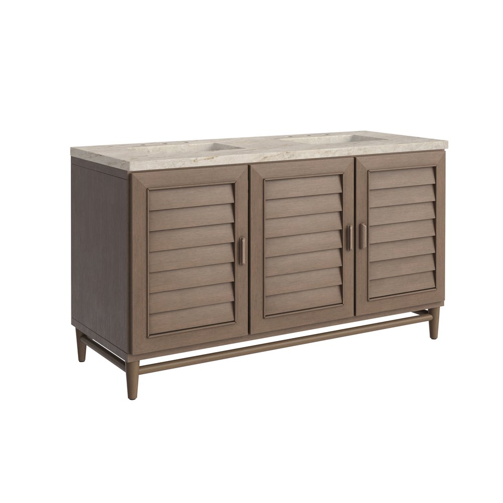 James Martin - Portland 60" Double Vanity, Whitewashed Walnut, w/ 3 CM Tajnar Eclos Top - 620-V60D-WW-3TJR view 12