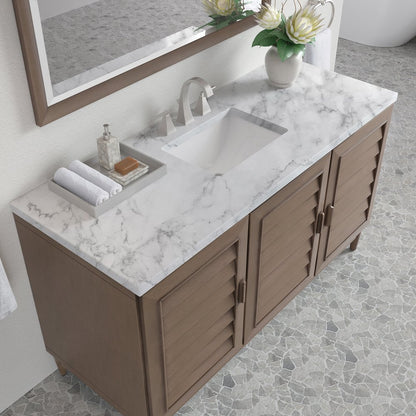James Martin - Portland 60" Single Vanity Whitewashed Walnut w/ 3 CM Carrara Marble Top - 620-V60S-WW-3CAR view 8