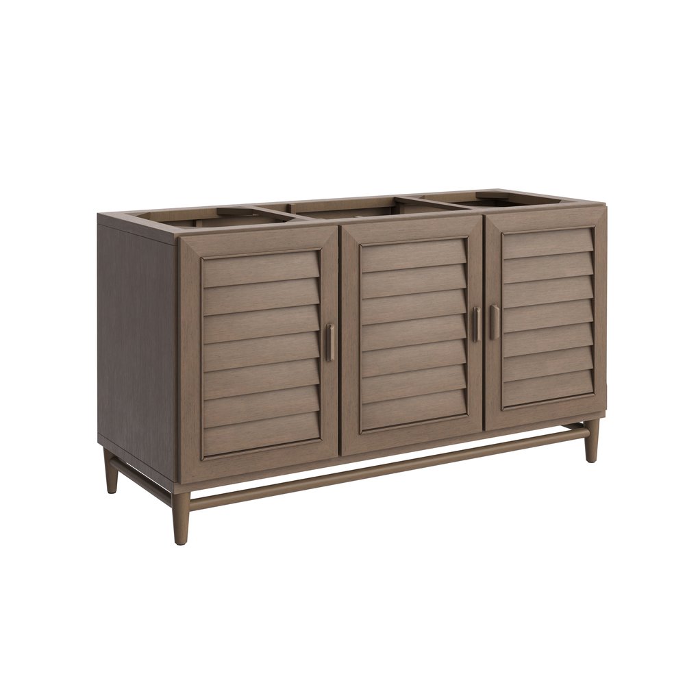 James Martin - Portland 60" Single Vanity Whitewashed Walnut w/ 3 CM Charcoal Soapstone Silestone Top - 620-V60S-WW-3CSP view 2