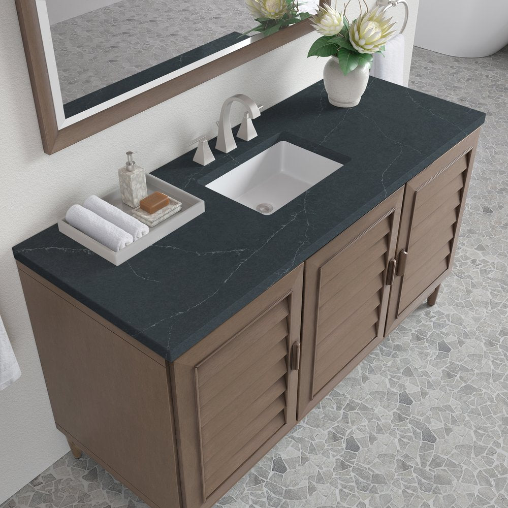 James Martin - Portland 60" Single Vanity Whitewashed Walnut w/ 3 CM Charcoal Soapstone Silestone Top - 620-V60S-WW-3CSP view 8