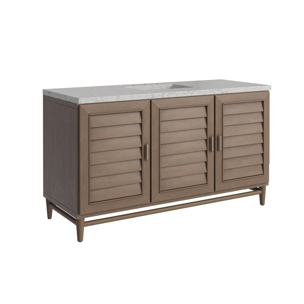 James Martin - Portland 60" Single Vanity Whitewashed Walnut w/ 3 CM Eternal Jasmine Pearl Silestone Top w/FreePower Wireless Charger - 620-V60S-WW-FEJP view 13
