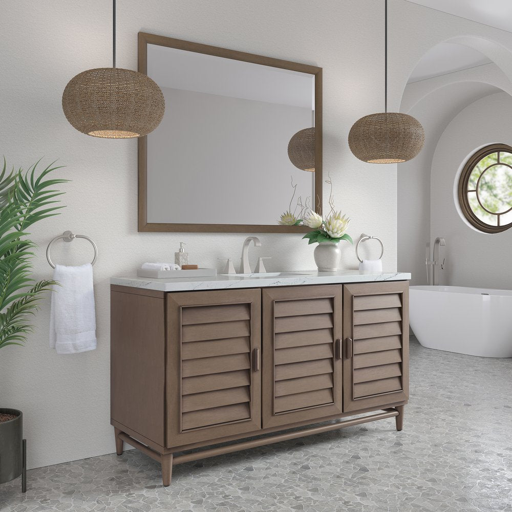 James Martin - Portland 60" Single Vanity Whitewashed Walnut w/ 3 CM Ethereal Noctis Silestone Top - 620-V60S-WW-3ENC view 4