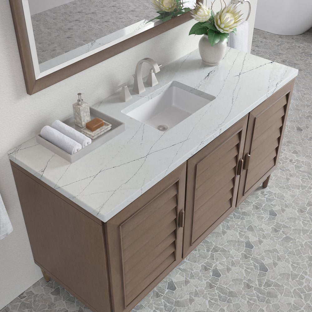 James Martin - Portland 60" Single Vanity Whitewashed Walnut w/ 3 CM Ethereal Noctis Silestone Top - 620-V60S-WW-3ENC view 8