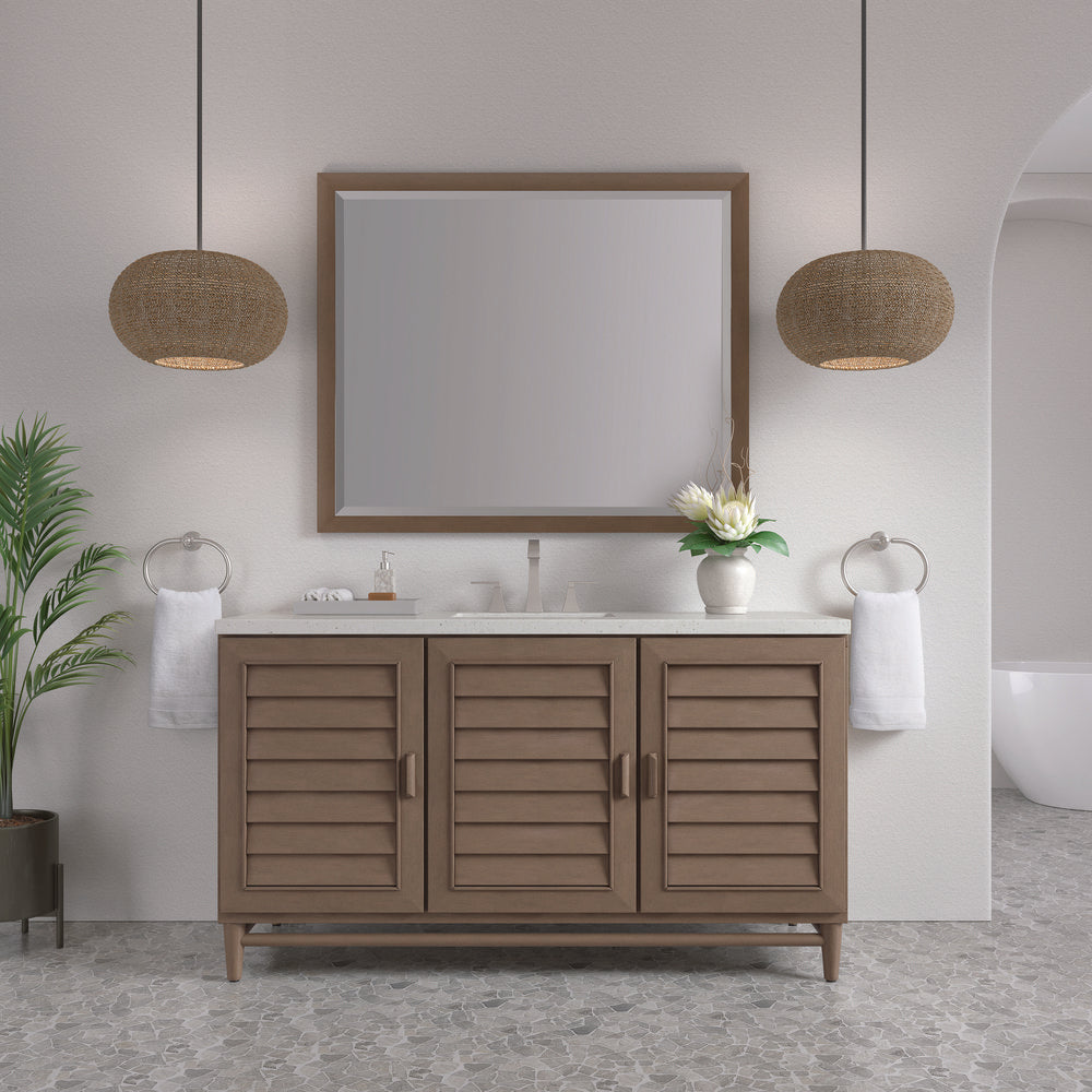 James Martin - Portland 60" Single Vanity Whitewashed Walnut w/ 3 CM Lime Delight Silestone Top - 620-V60S-WW-3LDL view 3