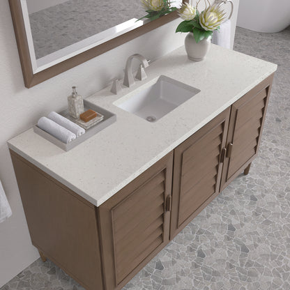 James Martin - Portland 60" Single Vanity Whitewashed Walnut w/ 3 CM Lime Delight Silestone Top - 620-V60S-WW-3LDL view 7