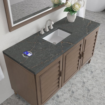 James Martin - Portland 60" Single Vanity Whitewashed Walnut w/ 3 CM Parisien Bleu Silestone Top w/FreePower Wireless Charger - 620-V60S-WW-FPBL view 8