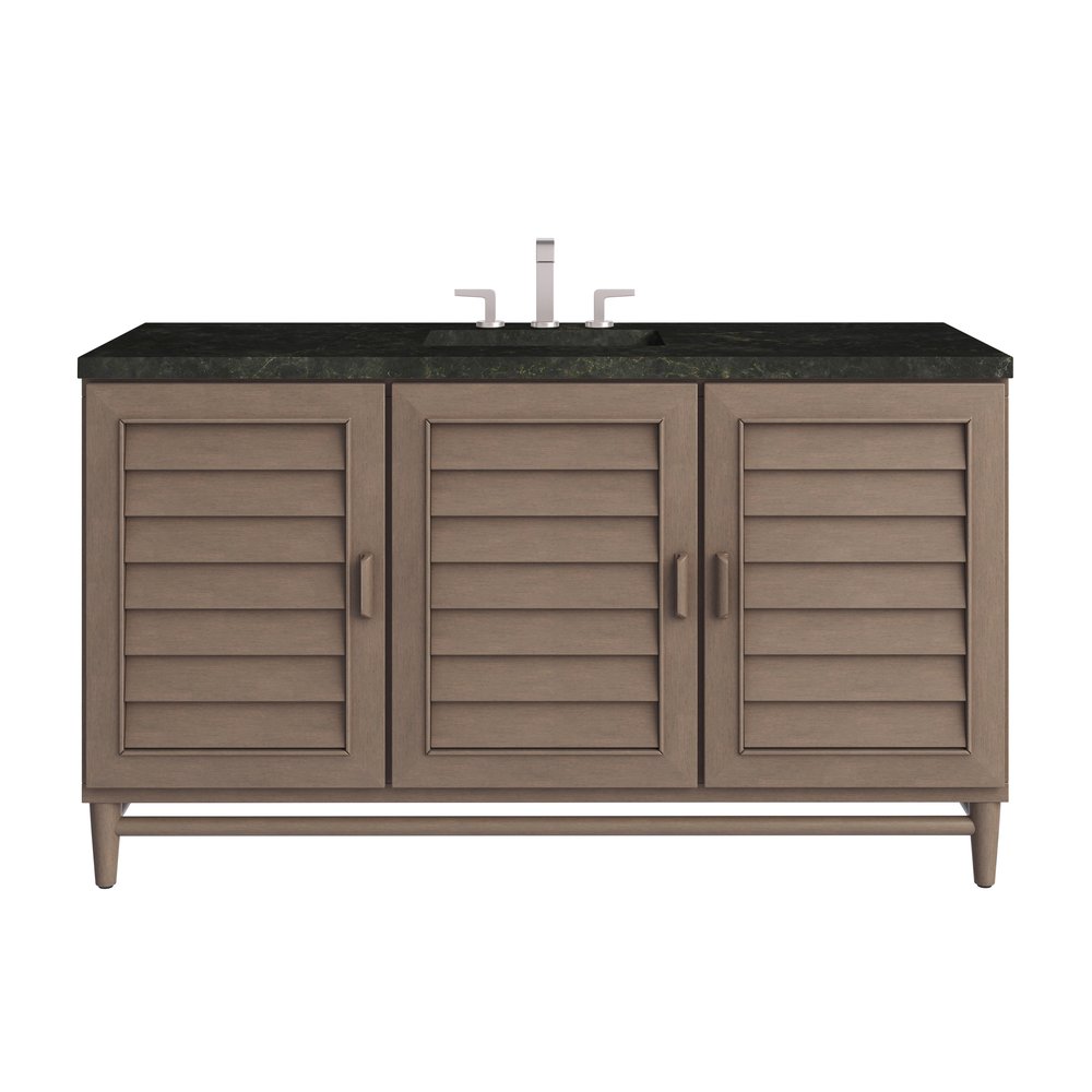 James Martin - Portland 60" Single Vanity, Whitewashed Walnut, w/ 3 CM Phantome Eclos Top - 620-V60S-WW-3PHT view 1