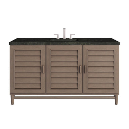 James Martin - Portland 60" Single Vanity, Whitewashed Walnut, w/ 3 CM Phantome Eclos Top - 620-V60S-WW-3PHT view 1