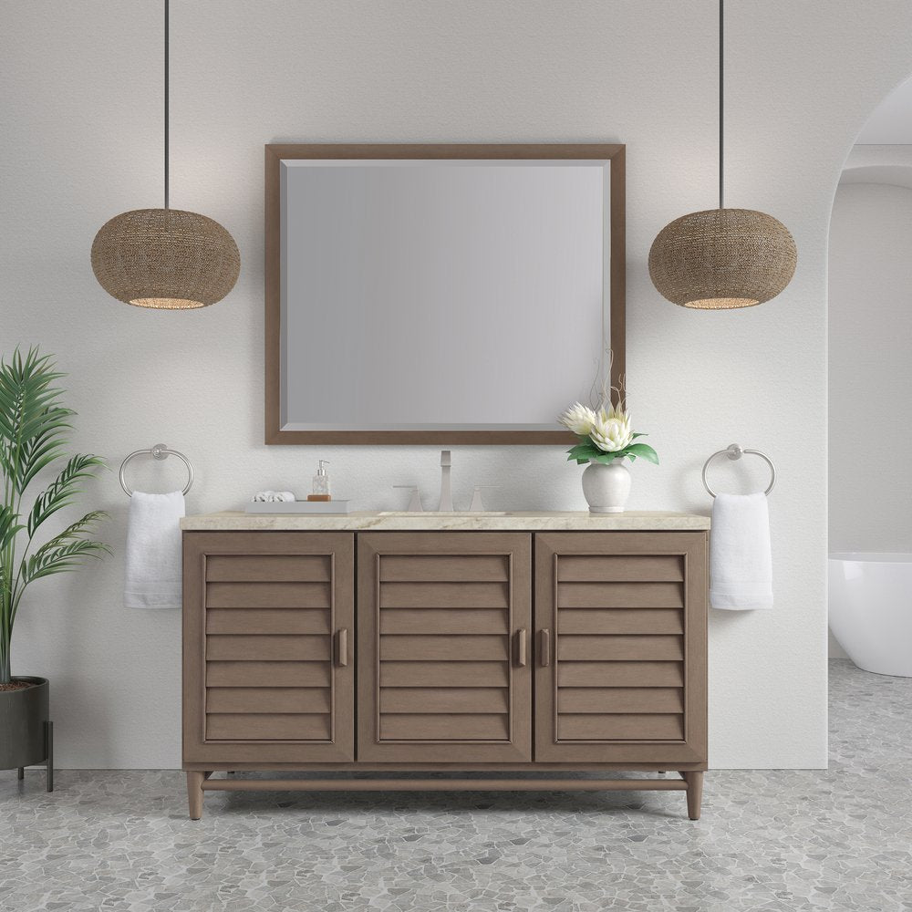 James Martin - Portland 60" Single Vanity, Whitewashed Walnut, w/ 3 CM Tajnar Eclos Top w/FreePower Wireless Charger - 620-V60S-WW-FTJR view 3