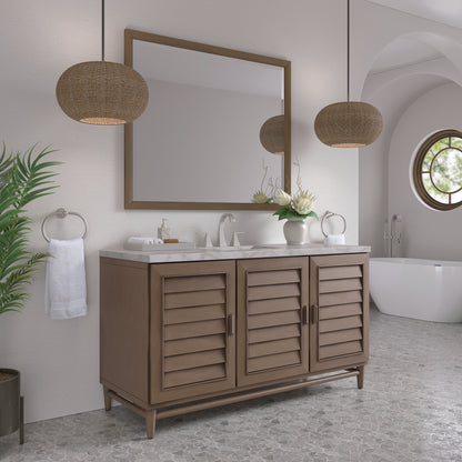 James Martin - Portland 60" Single Vanity Whitewashed Walnut w/ 3 CM Victorian Silver Silestone Top - 620-V60S-WW-3VSL view 4