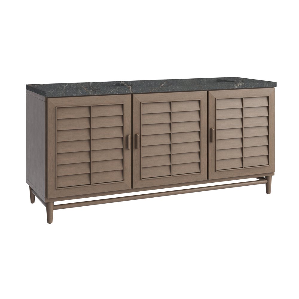 James Martin - Portland 72" Double Vanity Whitewashed Walnut w/ 3 CM Parisien Bleu Silestone Top - 620-V72-WW-3PBL view 9