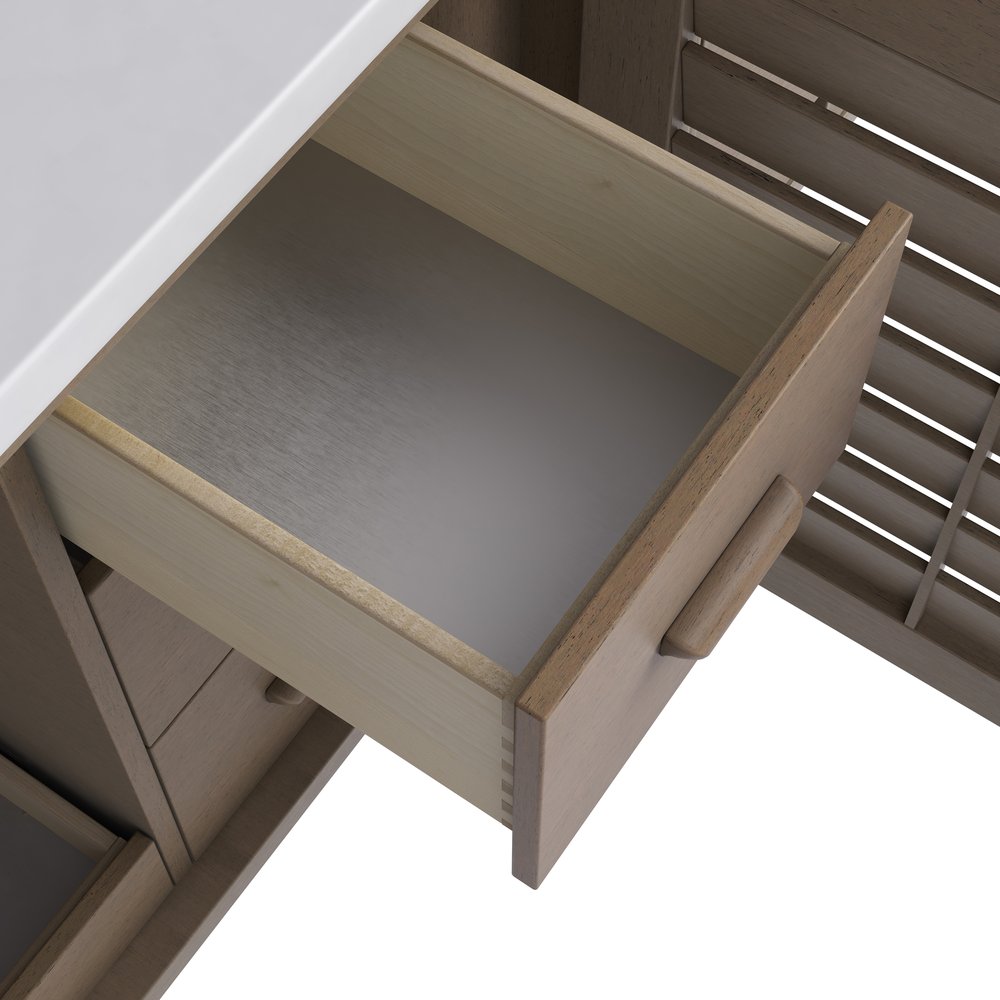 James Martin - Portland 72" Double Vanity Whitewashed Walnut w/ 3 CM Parisien Bleu Silestone Top - 620-V72-WW-3PBL view 12