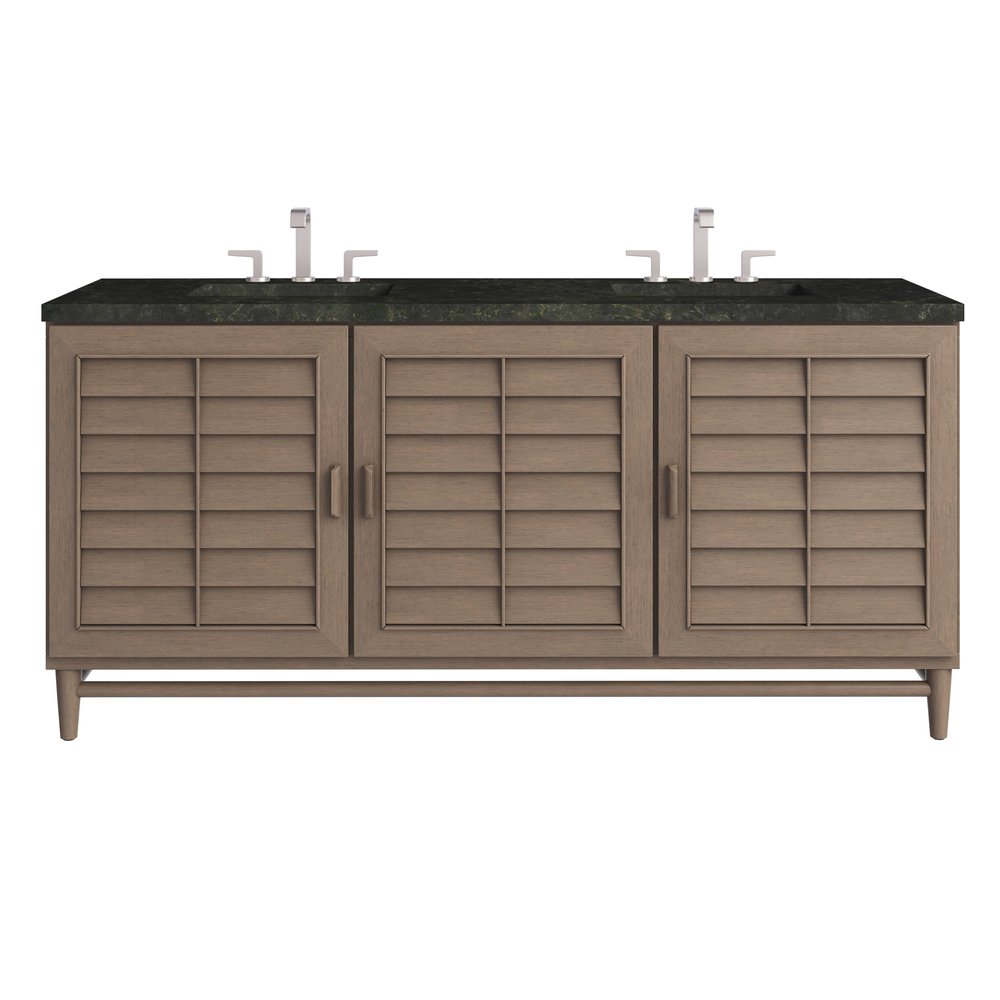 James Martin - Portland 72" Double Vanity, Whitewashed Walnut, w/ 3 CM Phantome Eclos Top - 620-V72-WW-3PHT view 1